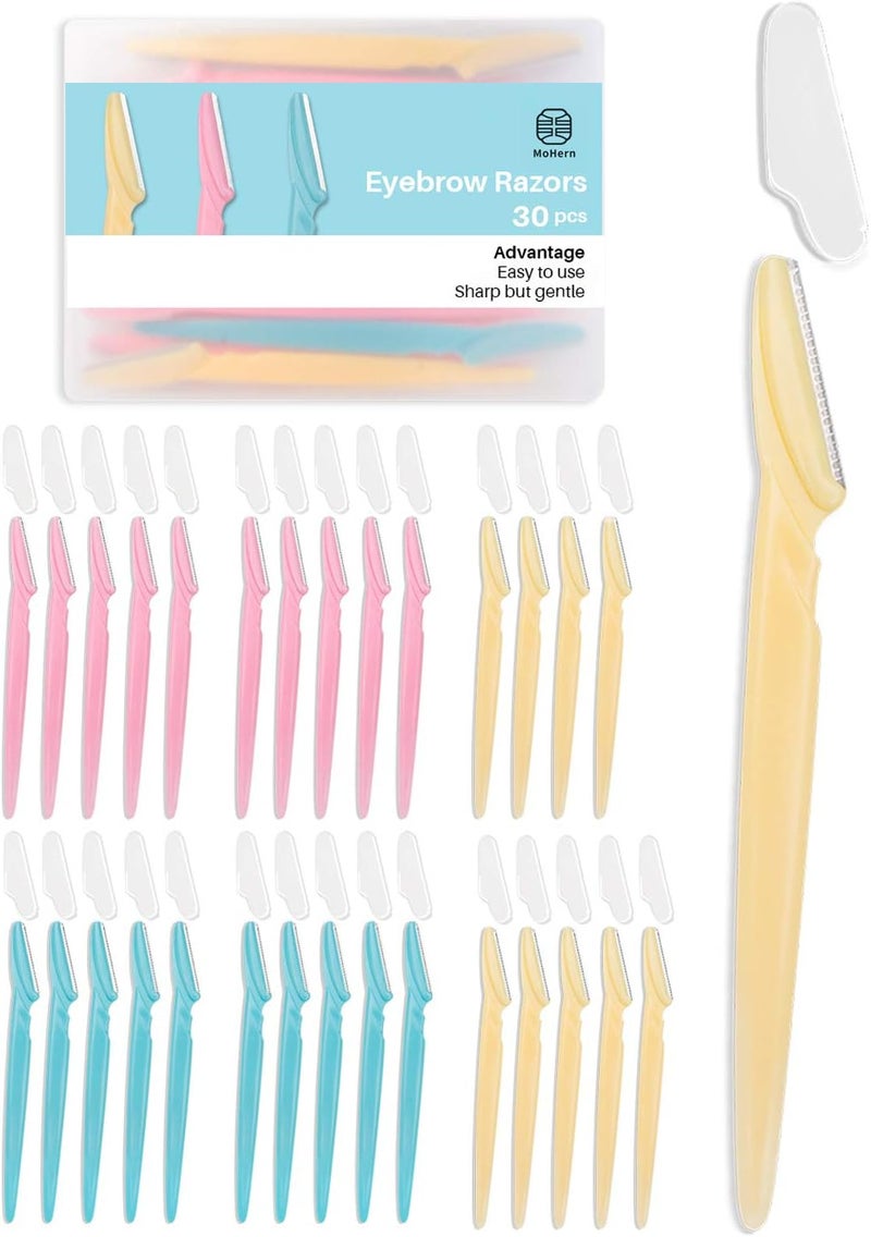 MoHern Dermaplaning Tool for Face, 30 Pcs Dermaplane Razor for Face, Multipurpose Face Razors for Women and Men, Multi-Color - Image 1